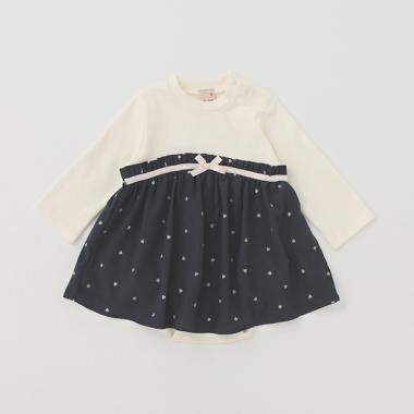 【リンク/弱酸性】ハートシフォンドッキングロンパース