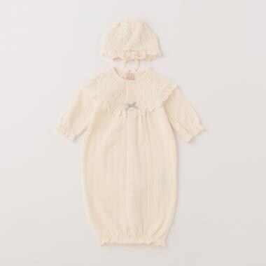 【弱酸性】帽子つきレース切替2WAYオール