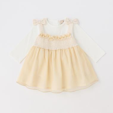 肩リボンチュールワンピセット