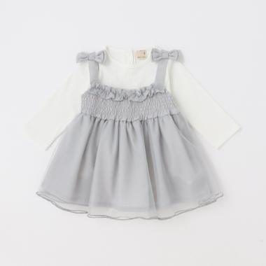 肩リボンチュールワンピセット