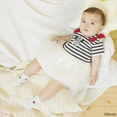 【リンク】【Disney】ボーダーロンパース　(ベビーサイズ)