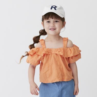 【リンク】レースオフショル短丈トップス(キッズサイズ)