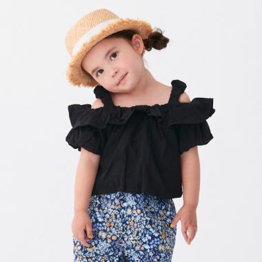 【リンク】レースオフショル短丈トップス(キッズサイズ)