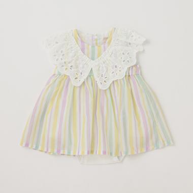 マルチストライプロンパース