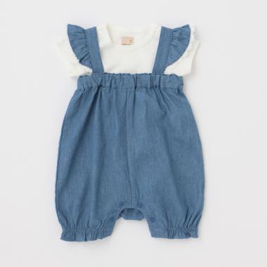 肩フリルサロペットセット