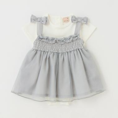 チュールOP半袖ロンパースセット