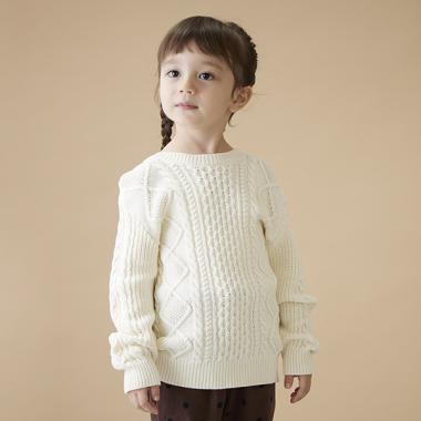 【リンク】ケーブル綿ニットプルオーバー（キッズサイズ）