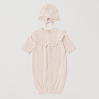 【弱酸性】帽子つきレース切替2WAYオール