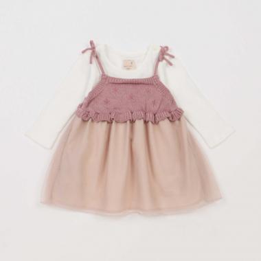 ニット切替ワンピースセット