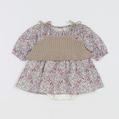 【リンク】ニットビスチェつきワンピース(ベビーサイズ)