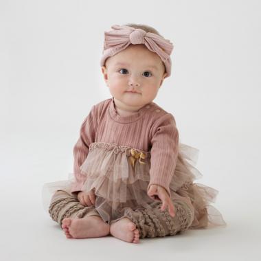 チュールティアードロンパース