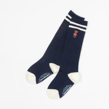 くま刺繍ハイソックス