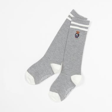 くま刺繍ハイソックス