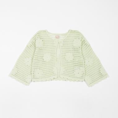 【リンク】花モチーフクロシェカーデ(キッズ)