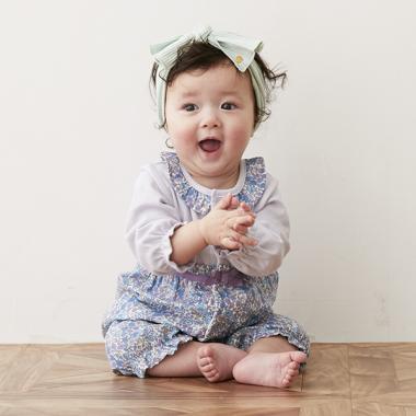 肌着つき花柄 2WAYオール