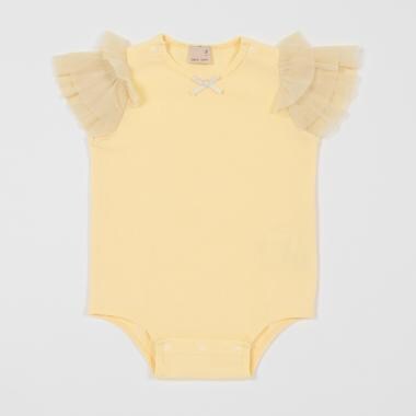 袖チュールロンパース