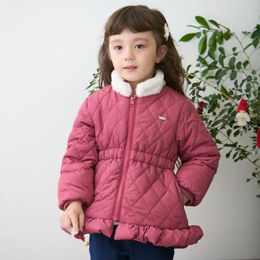 【リンク】ファー衿キルト中綿ジャケット(キッズ)