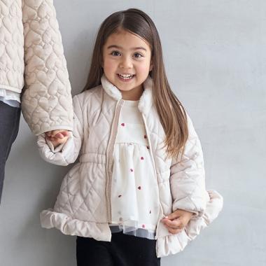 【リンク】ファー衿キルト中綿ジャケット(キッズ)