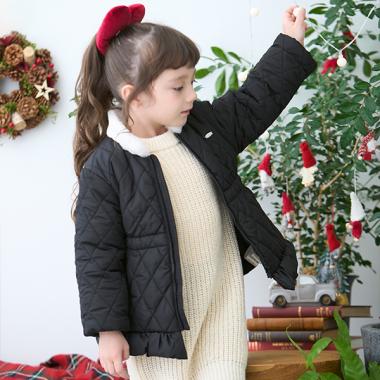 【リンク】ファー衿キルト中綿ジャケット(キッズ)