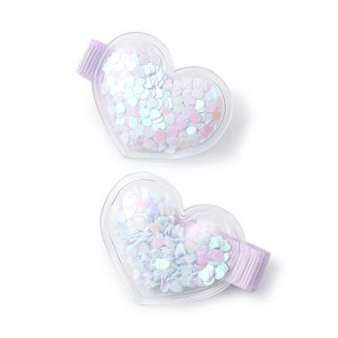 ハートフレークヘアクリップ2P