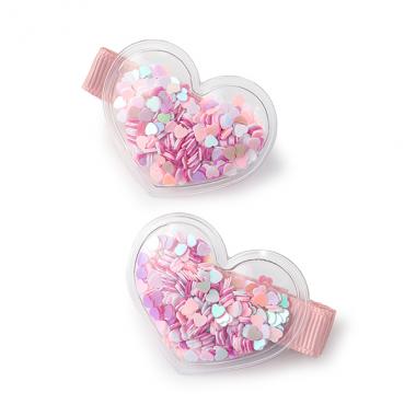 ハートフレークヘアクリップ2P