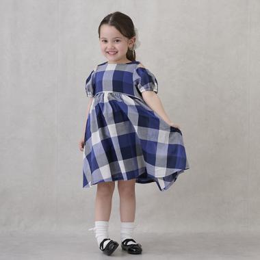 【リンク】肩あきチェックワンピース(キッズ)