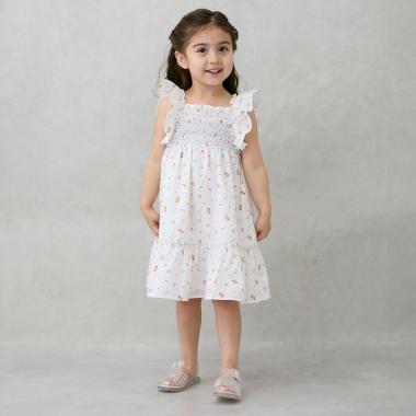 シャーリングティアードワンピース