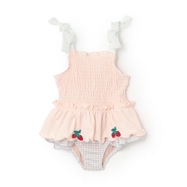 【SWIM】いちごペプラムワンピース水着