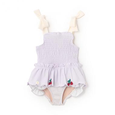 【SWIM】いちごペプラムワンピース水着