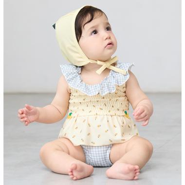 【SWIM】キャップつきフルーツ総柄ビキニ