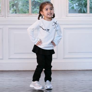 【スマイル/防汚加工】フリルカットロングパンツ