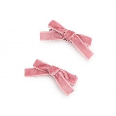 ベロアリボンヘアクリップ2P