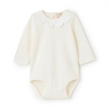 スカラップ衿ロンパース