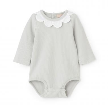 スカラップ衿ロンパース