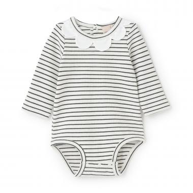 スカラップ衿ロンパース