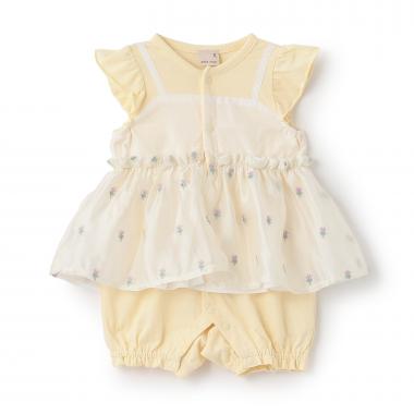 キャミ刺しゅうカバーオール