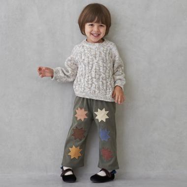 モチーフアップリケパンツ