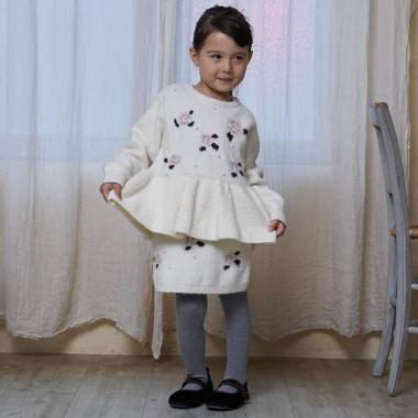 【フワもちっと/リンク】お花パールニットスカート＜セットアップ対応＞