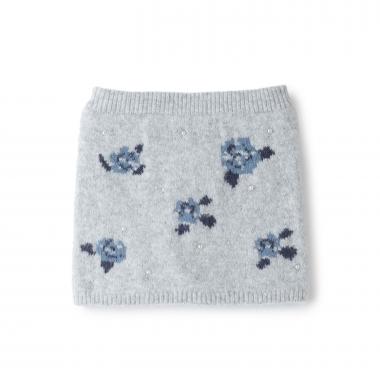 【フワもちっと/リンク】お花パールニットスカート＜セットアップ対応＞