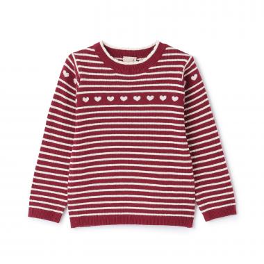 【フワもちっと】ハートリブニット