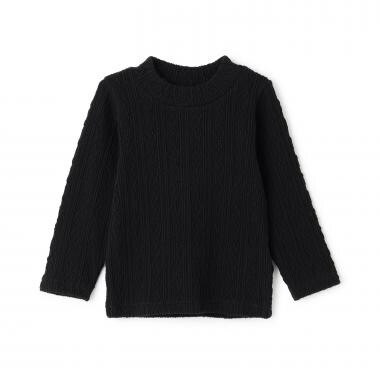 【シアバター】ジャガードハイネック長袖T