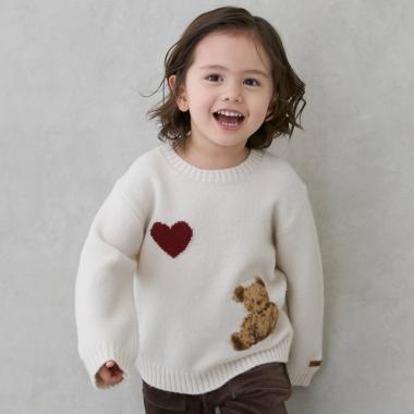 【フワもちっと】くまニットプルオーバー