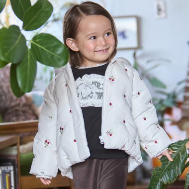 【リンク/洗える】刺しゅう中綿ジャケット