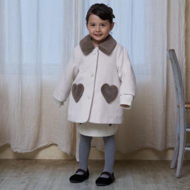 【洗える】ファー衿ハートポケットコート