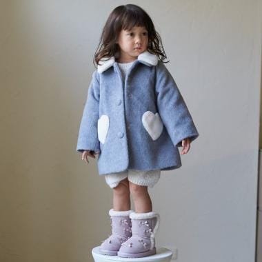 【洗える】ファー衿ハートポケットコート