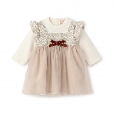 お花チュールドッキングOPロンパース