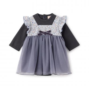 お花チュールドッキングOPロンパース