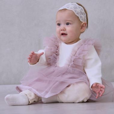 チュールフリルカバーオール