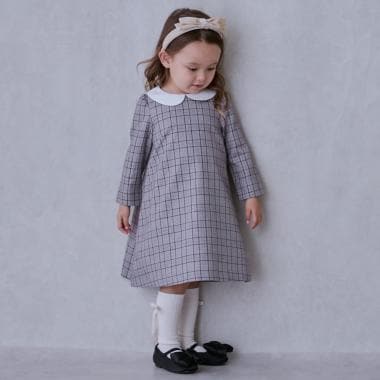 【セミフォーマル】衿つき長袖ワンピース