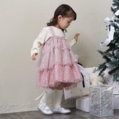 チュールフリルワンピース